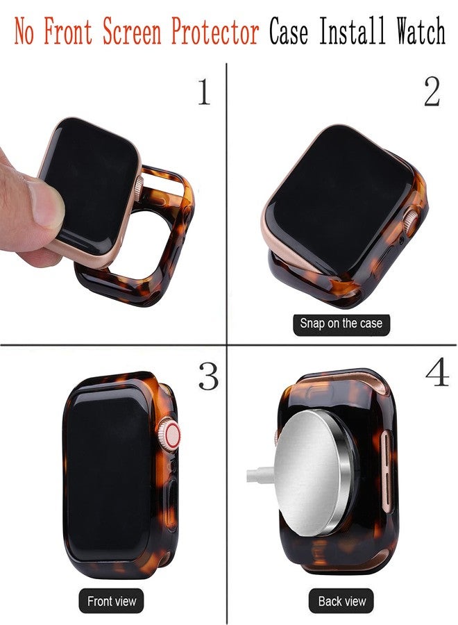 Omter Band with Case Compatible with Apple Watch 49mm 45mm 44mm 42mm 41mm 40mm 38mm, Women Men Fashion Resin Strap Bumper Compatible with iWatch Ultra 2/1 Series 9/8/7/SE/6/5/4,Series - Image 2