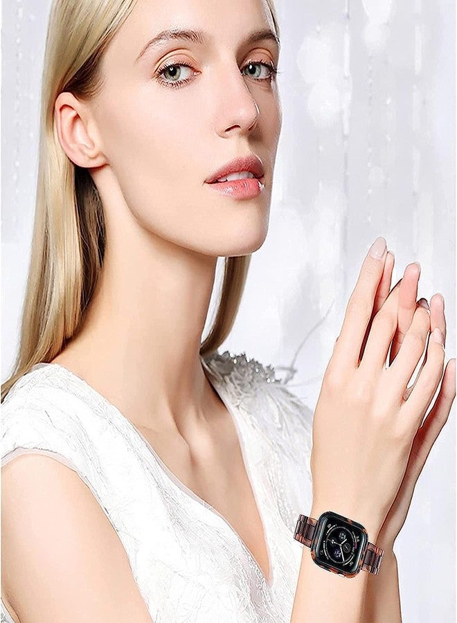 Omter Band with Case Compatible with Apple Watch 49mm 45mm 44mm 42mm 41mm 40mm 38mm, Women Men Fashion Resin Strap Bumper Compatible with iWatch Ultra 2/1 Series 9/8/7/SE/6/5/4,Series - Image 5