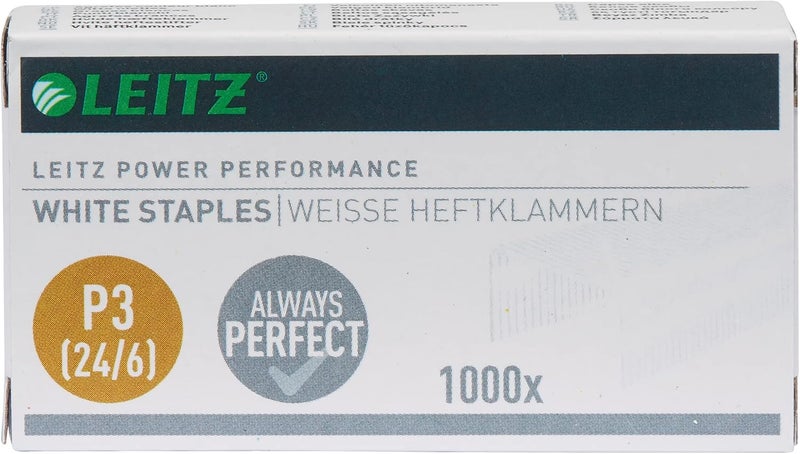LEITZ Power Performance Staples P3 (24/6), 10 x 1000 Pieces, Galvanised, White, 55540000 Wide usage compatibility - Image 4