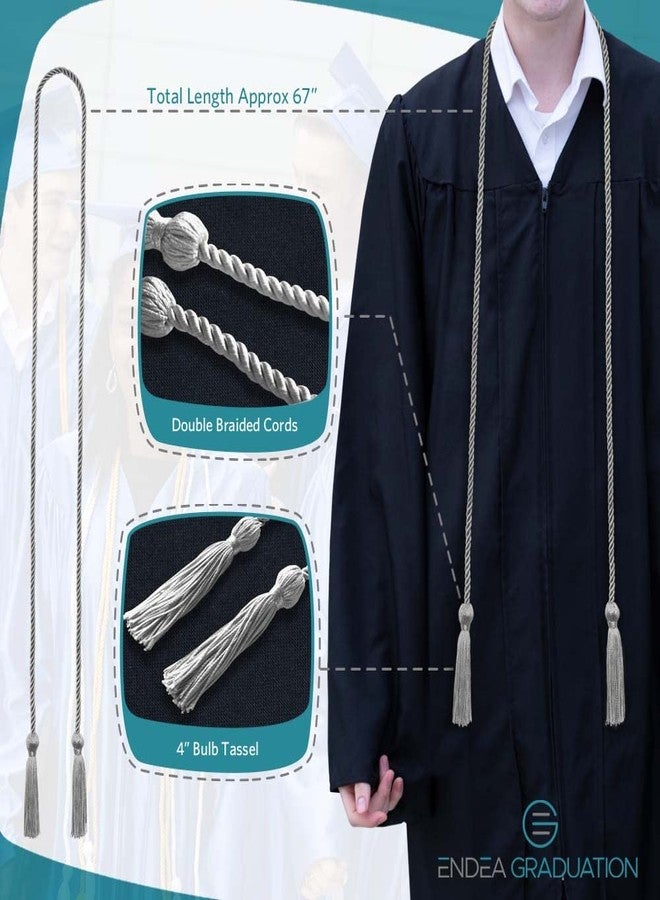 Endea Graduation وشاح التخرج الفردي من إنديا (فضي) - Image 3