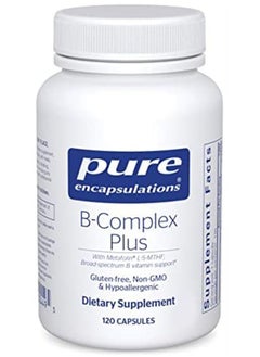B-Complex Plus - B Vitamins Supplement to Support Neurological Health, Cardiovascular Health, Energy Levels, Nervous System Support, and More* - With Vitamin B12 and More - 120 Cap