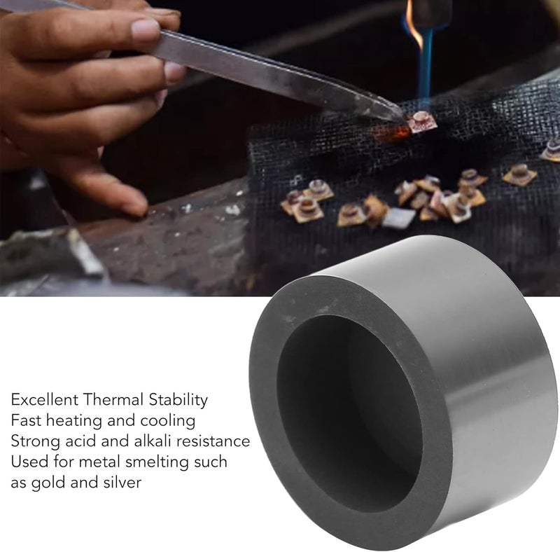 klarako Crucible Graphite Foundry, Graphite Crucible Professional Portable Metal Melting Casting Foundry Cup for Refining Gold Silver Copper Jewelry Making Tools Cup Crucible Beading Jewelry Making - Image 2