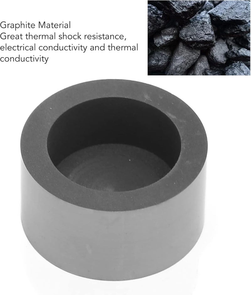 klarako Crucible Graphite Foundry, Graphite Crucible Professional Portable Metal Melting Casting Foundry Cup for Refining Gold Silver Copper Jewelry Making Tools Cup Crucible Beading Jewelry Making - Image 3