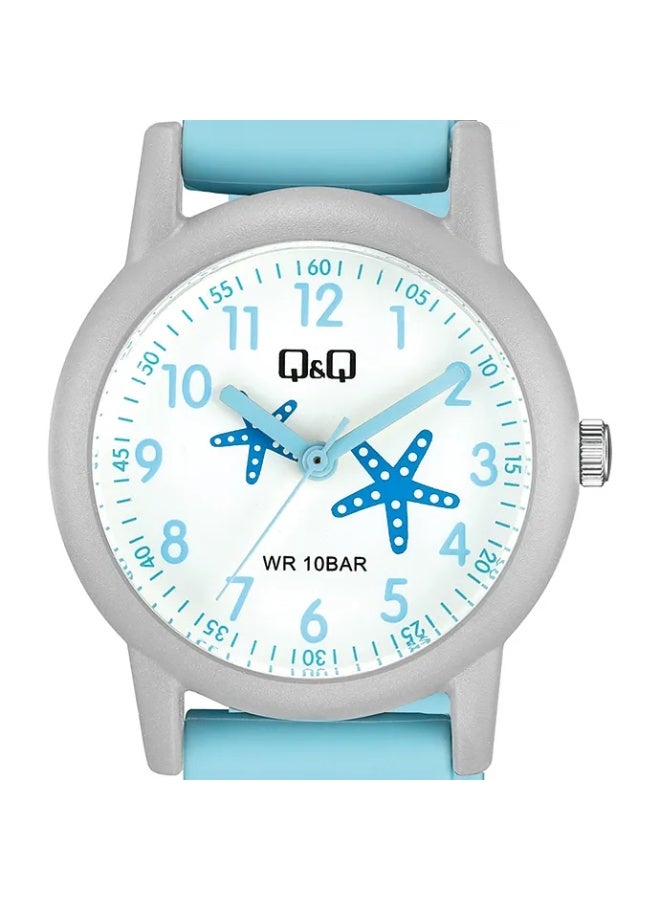 Q&Q Kids Unisex Analog Quartz Watch V23A-002VY, Light Blue Sea Animal Pattern - Image 2