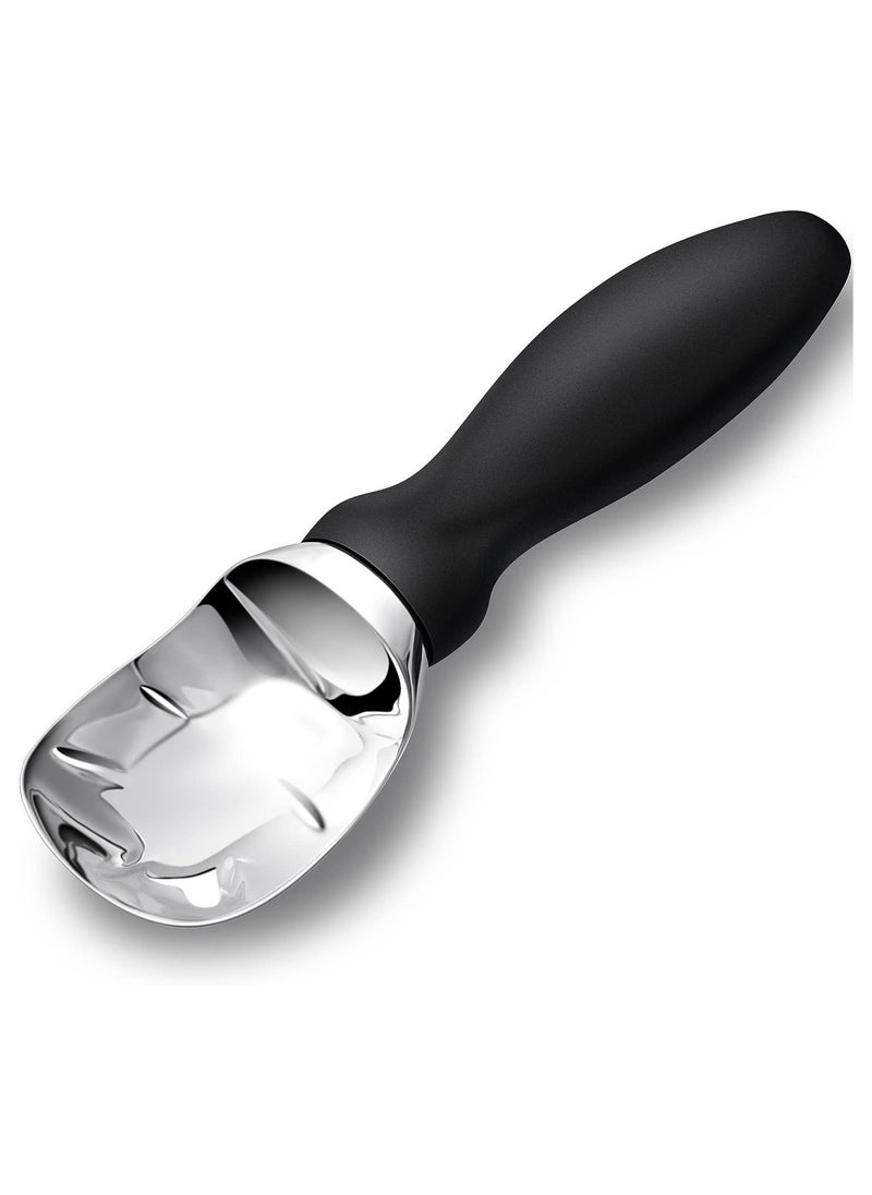 sokany Ice Cream Scoop Stainless Steel with Comfortable Handle, Ice Cream Scooper Heavy Duty, Ice Cream Spade Great for Spooning Frozen Hard Gelato and Sorbet, Cookie Dough, Melon (Black)  - Image 1