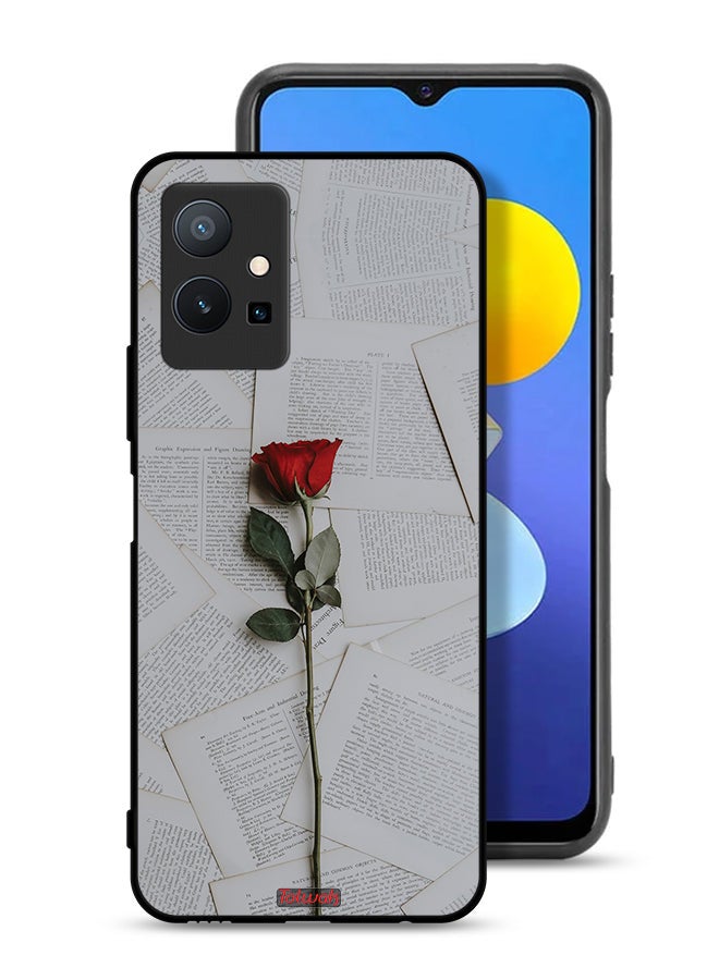 Tolwak Vivo Y75 5G Protective Case Cover Rose On Papers - Image 1