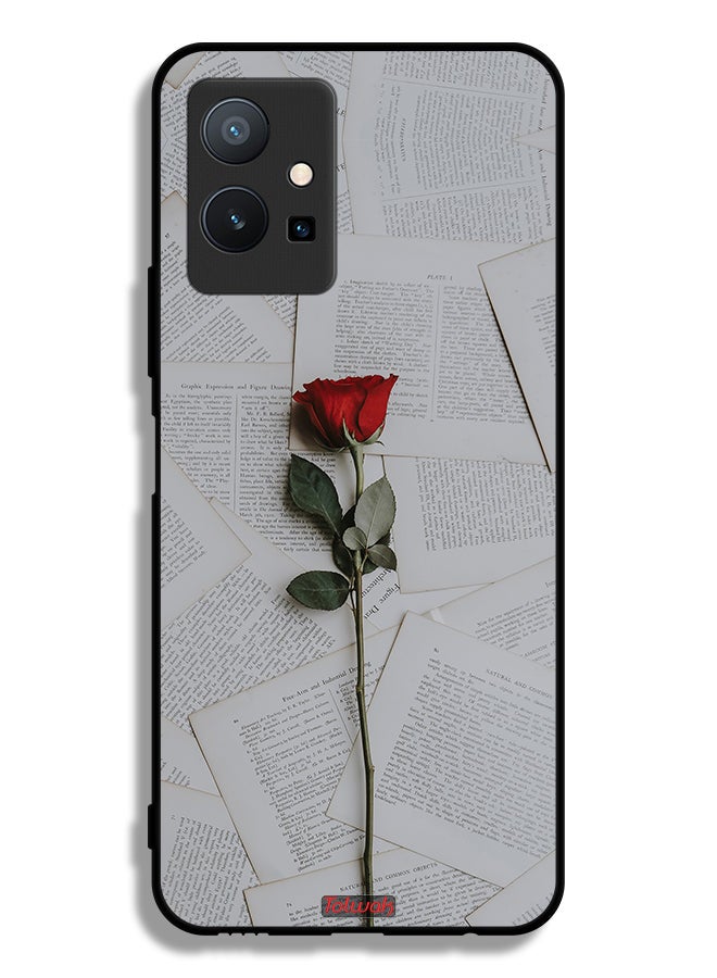 Tolwak Vivo Y75 5G Protective Case Cover Rose On Papers - Image 2