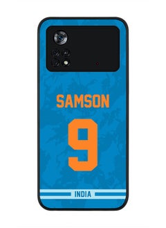 Rugged Black Edge Case for Poco M4 Pro 4G, Slim fit Soft Case Flexible Rubber Edges Thin Cover - Player Name - Sanju Samson, Jersey Number- 9