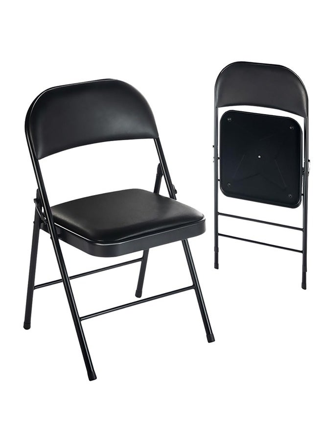 LEXIN Folding Chairs, Padded Folding Chair Portable Foldable Chairs with Metal Legs for Home Office for Indoor and Outdoor Events (Black, 1 Pack)  - Image 2
