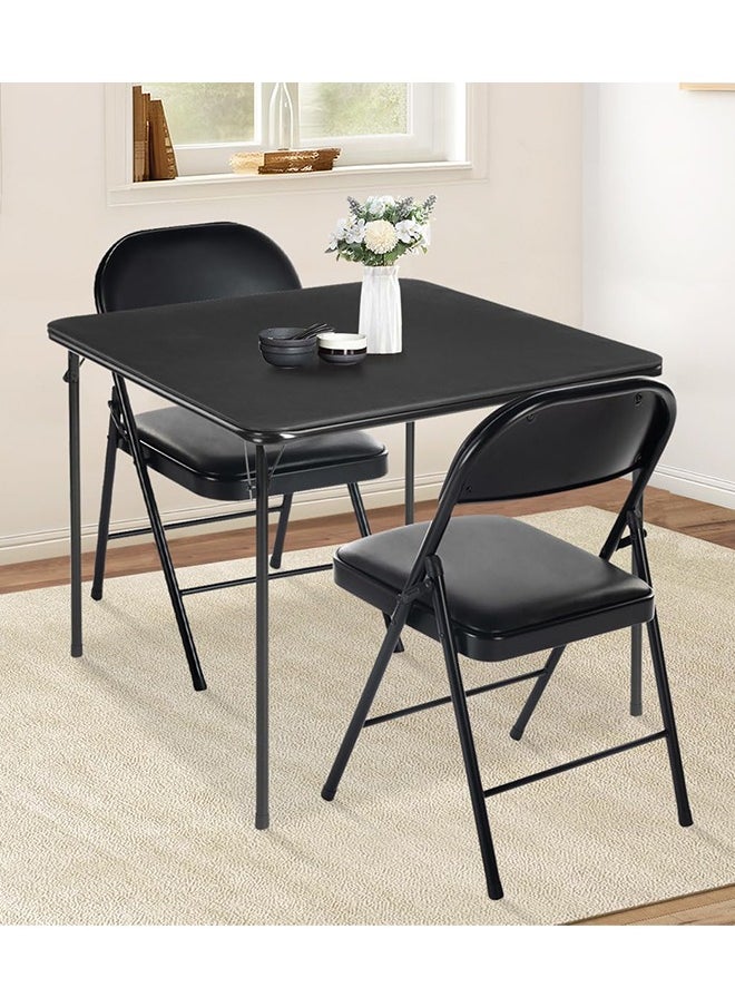 LEXIN Folding Chairs, Padded Folding Chair Portable Foldable Chairs with Metal Legs for Home Office for Indoor and Outdoor Events (Black, 1 Pack)  - Image 3