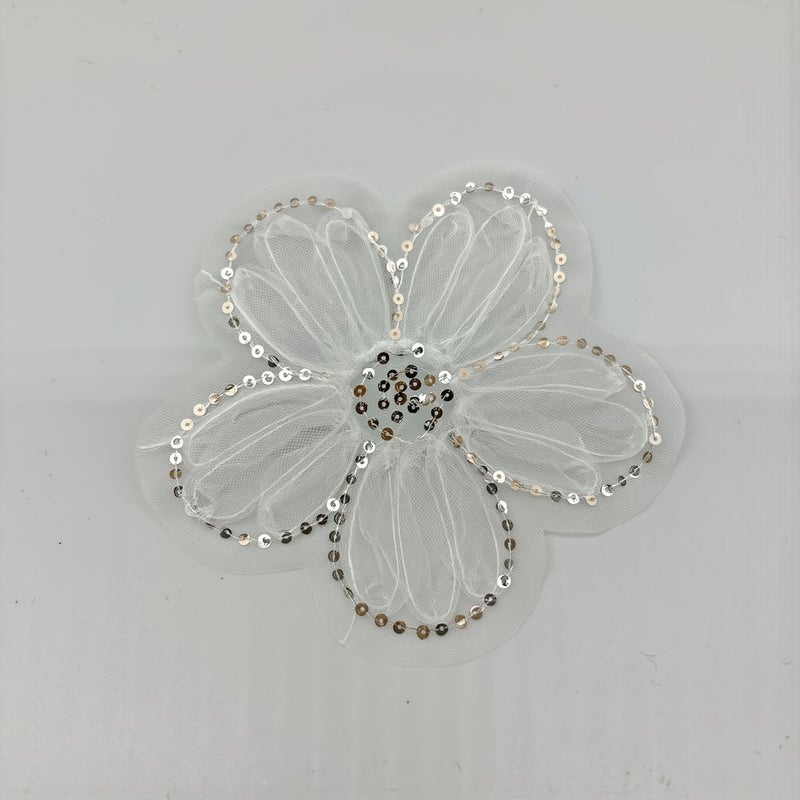 Universal Multi Material Flower Applique Works On Almost All Surfaces 13cm Black - Image 2