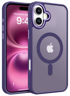 Eligo iPhone 16 MagSafe Case Magnetic Back Cover,【Full Shockproof Protection】Translucent Matte Back, Slim Phone Cover with Strong Magnet for Apple 16 (2024)(Purple)  - Image 1