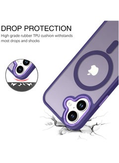 Eligo iPhone 16 MagSafe Case Magnetic Back Cover,【Full Shockproof Protection】Translucent Matte Back, Slim Phone Cover with Strong Magnet for Apple 16 (2024)(Purple)  - Image 2