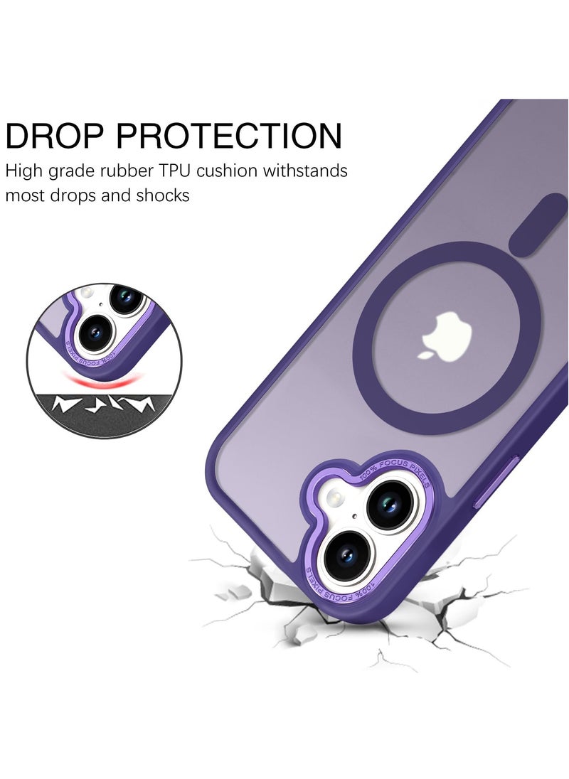 Eligo iPhone 16 MagSafe Case Magnetic Back Cover,【Full Shockproof Protection】Translucent Matte Back, Slim Phone Cover with Strong Magnet for Apple 16 (2024)(Purple)  - Image 2