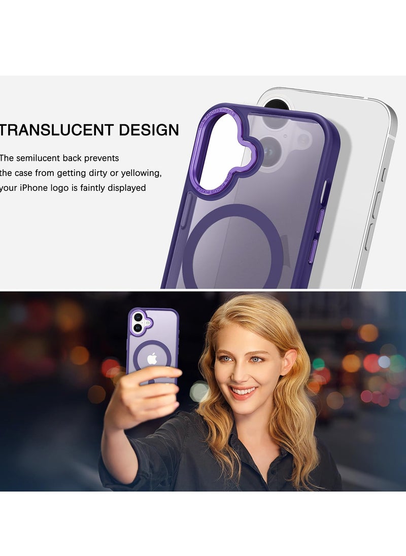 iPhone 16 MagSafe Case Magnetic Back Cover,【Full Shockproof Protection】Translucent Matte Back, Slim Phone Cover with Strong Magnet for Apple 16 (2024)(Purple) - pzsku/ZEEB1BFC5B3A1D2284973Z/45/_/1726496138/fccc04b4-0a79-4c14-8fce-a5951eab3a23