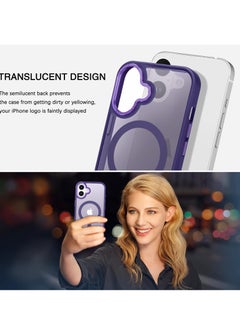 Eligo iPhone 16 MagSafe Case Magnetic Back Cover,【Full Shockproof Protection】Translucent Matte Back, Slim Phone Cover with Strong Magnet for Apple 16 (2024)(Purple)  - Image 3