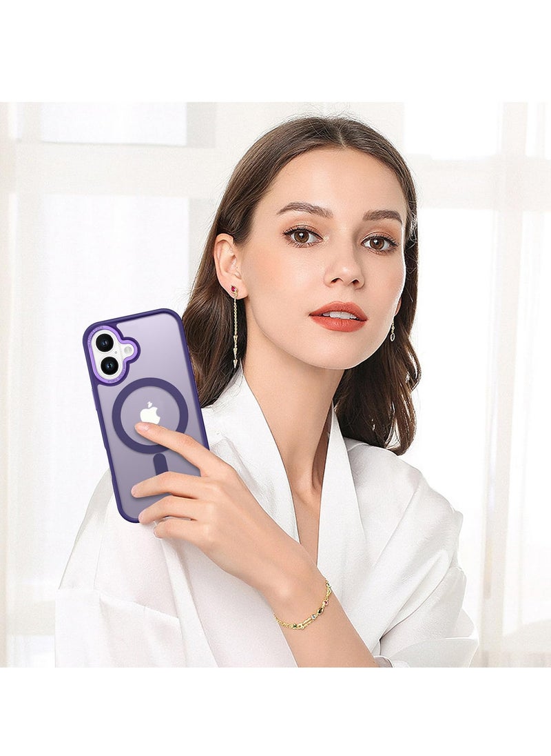 iPhone 16 MagSafe Case Magnetic Back Cover,【Full Shockproof Protection】Translucent Matte Back, Slim Phone Cover with Strong Magnet for Apple 16 (2024)(Purple) - pzsku/ZEEB1BFC5B3A1D2284973Z/45/_/1726496199/fdf15c42-a867-4ef5-896d-5cf8dbd08e8d