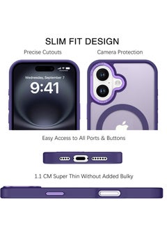 Eligo iPhone 16 MagSafe Case Magnetic Back Cover,【Full Shockproof Protection】Translucent Matte Back, Slim Phone Cover with Strong Magnet for Apple 16 (2024)(Purple)  - Image 5