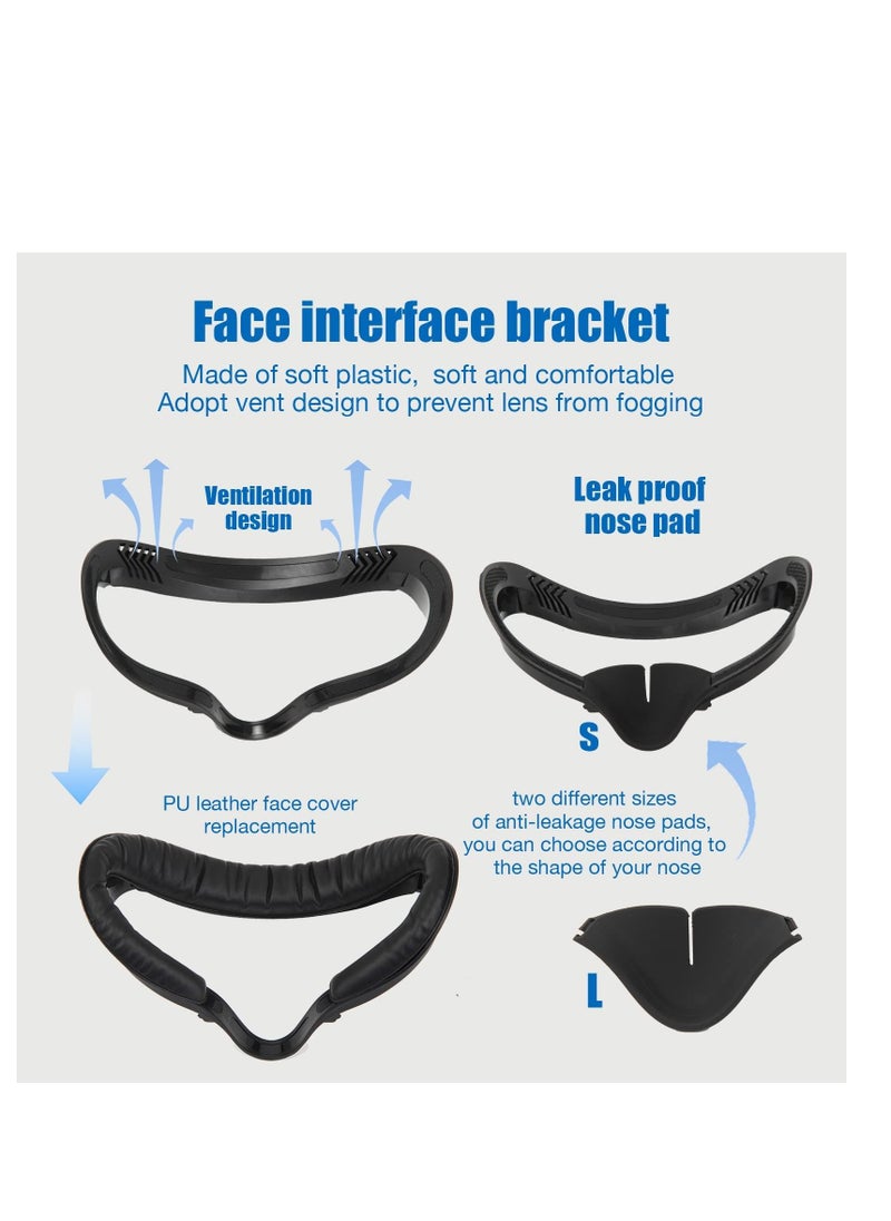 SYOSI Comfortable and Stretchy VR Facial Vent Soft Interface Bracket with Anti Leakage Light PU Leather Foam Face Replacement Pads Custom Comfort 6 in 1 Accessories for Oculus Quest 2  - Image 5
