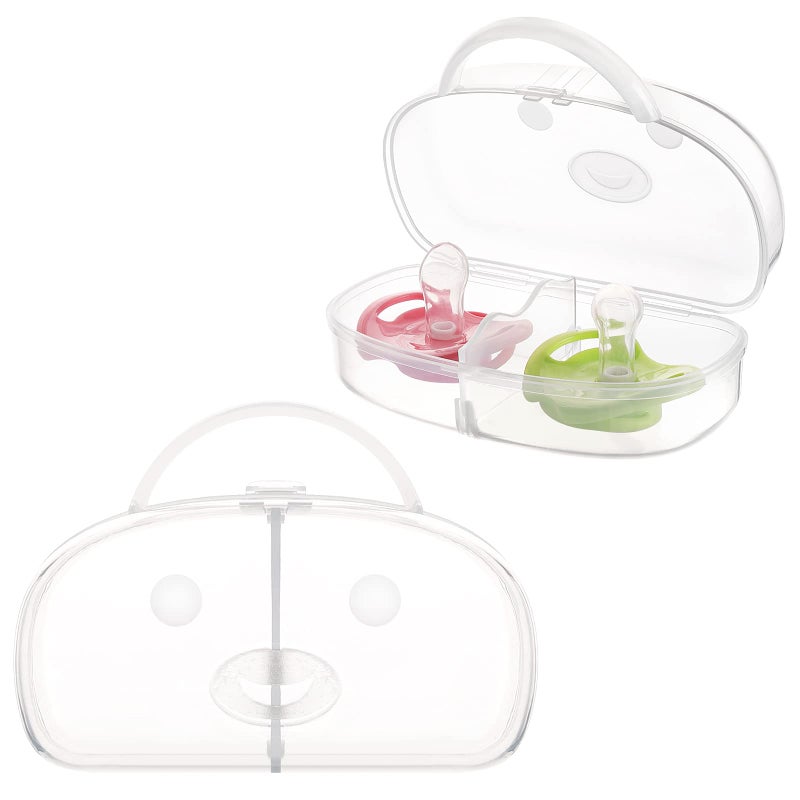 Accmor Pacifier Case Pacifier Holder Can Storage 2 Pacifiers Baby Pacifier Holder Case Container for Travel BPA Free Transparent 2 Pack