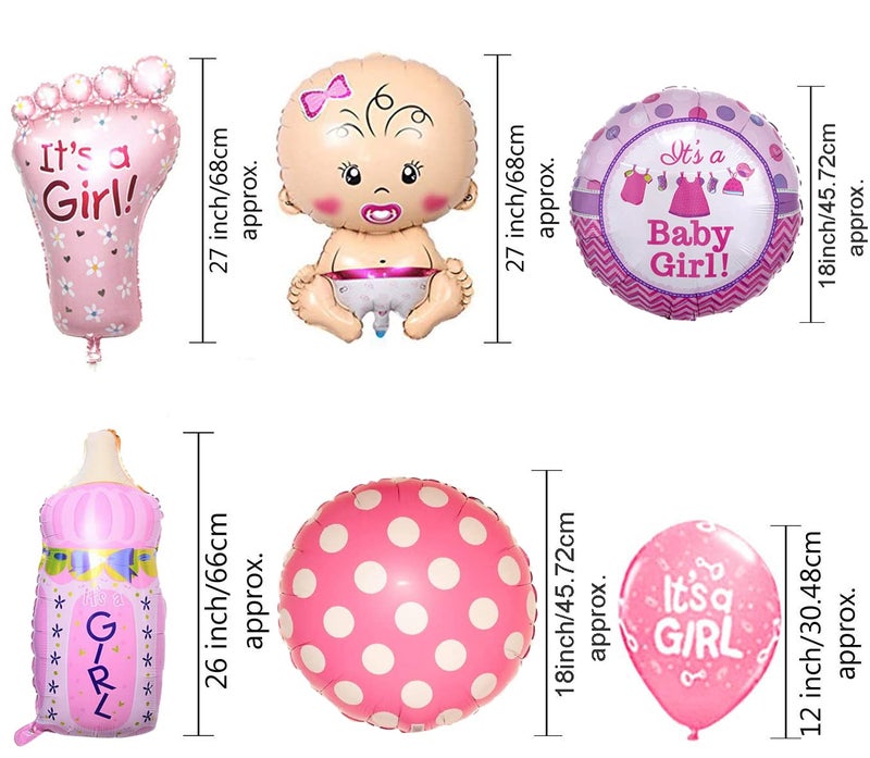 AMFIN ® Baby's Pack of 34 Welcome Baby boy or Girl we Love You Foil Balloons Combo - Multi - Image 4