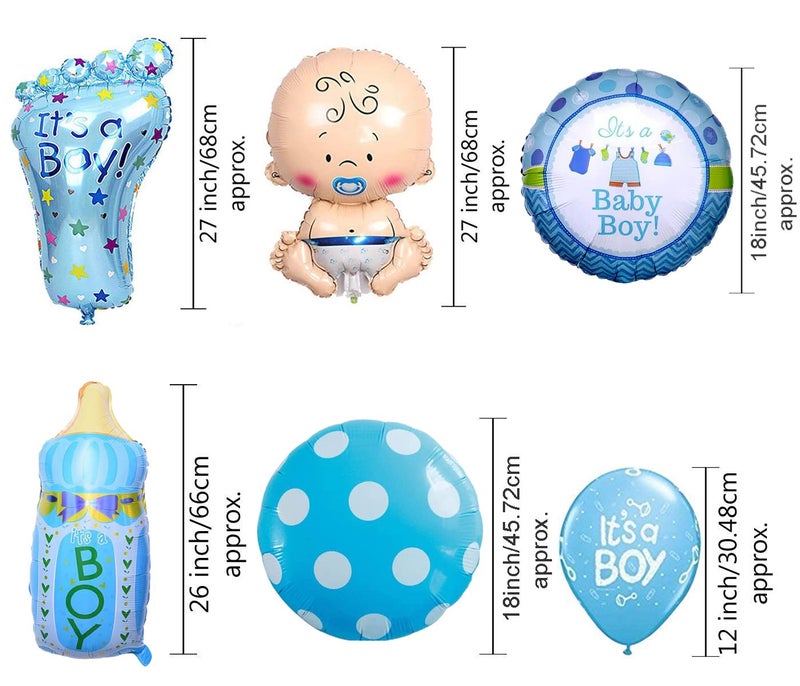 AMFIN ® Baby's Pack of 34 Welcome Baby boy or Girl we Love You Foil Balloons Combo - Multi - Image 3