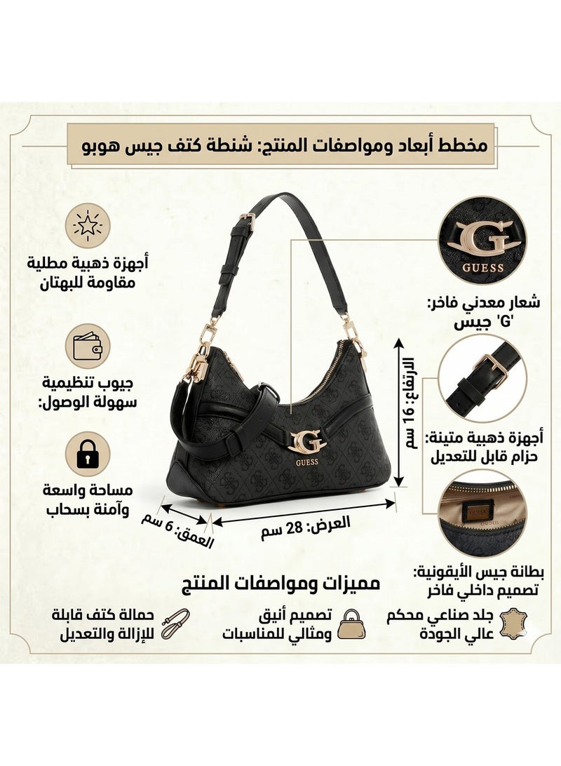 Guess Coal Black Women Shoulder Bag Hwsg7993730 Clo - Image 2