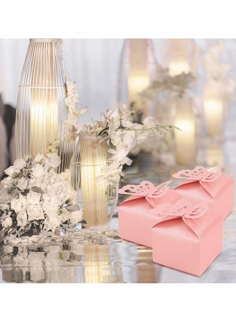 SYOSI 100PCS Pink Butterfly Favor Boxes, Butterfly Candy Box Decoration Party Wedding Birthday Small Butterfly Gift Boxes for Engagement Parties, Birthday Parties, Anniversaries and Holiday Gatherings(Pink) - Image 5