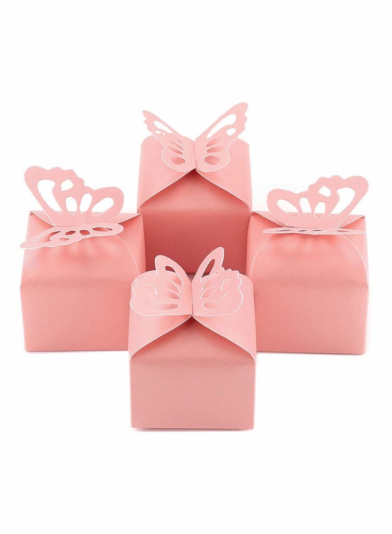 SYOSI 100PCS Pink Butterfly Favor Boxes, Butterfly Candy Box Decoration Party Wedding Birthday Small Butterfly Gift Boxes for Engagement Parties, Birthday Parties, Anniversaries and Holiday Gatherings(Pink) - Image 1