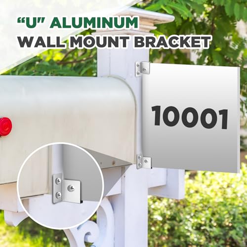 Hicarer 8 Pack U Sign Brackets for 14 Material Corners Street Sign Mounting Bracket Panel U Bracket Set for Panel Mounting Substrate Boards Installation Matte Aluminum Silver - Image 3