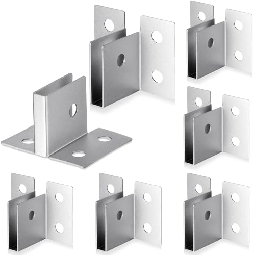Hicarer 8 Pack U Sign Brackets for 14 Material Corners Street Sign Mounting Bracket Panel U Bracket Set for Panel Mounting Substrate Boards Installation Matte Aluminum Silver - Image 1