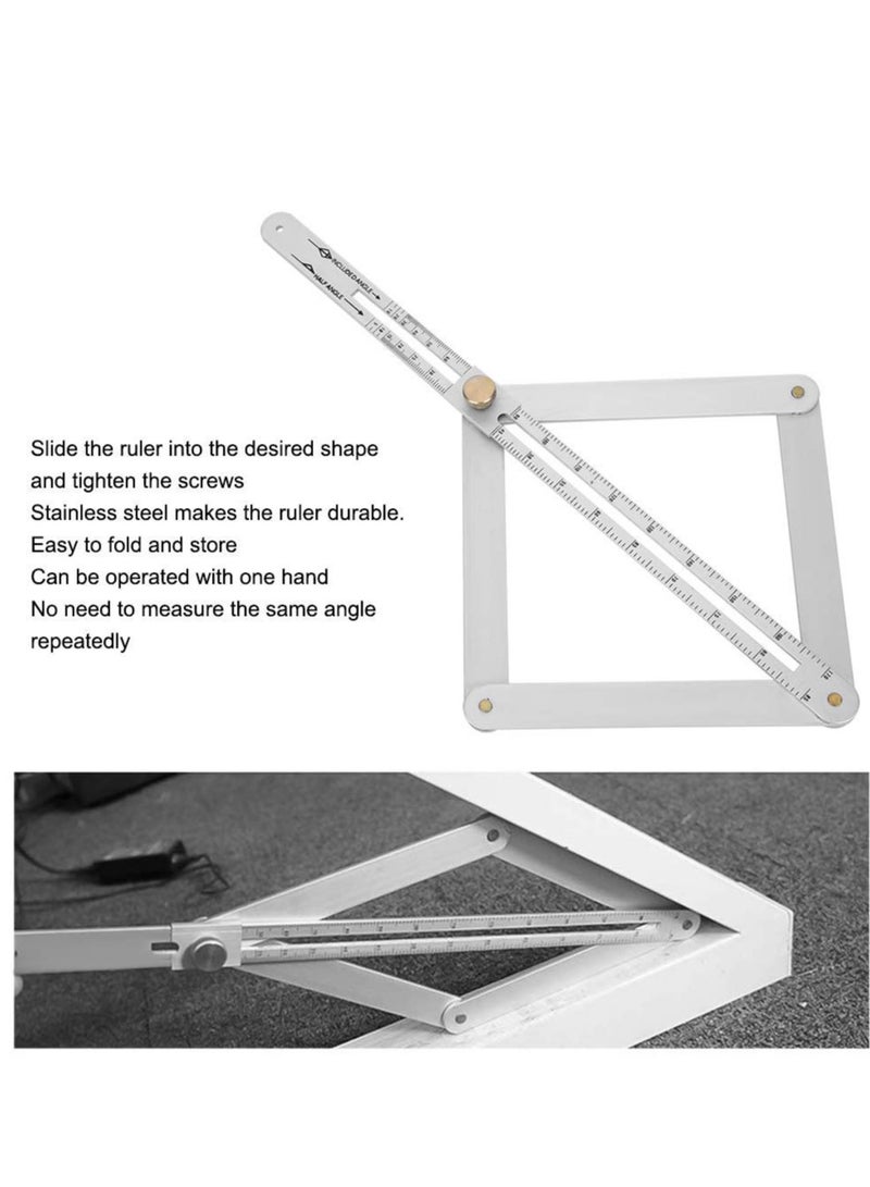 KASTWAVE Construction Protractors, Angle Protractor Angle Finder Ruler, Stainless Steel Protractor 0-170 Degrees, Universal Goniometer Angle Finder Tool for Carpenter, Diagonal Ceiling Profiler - Image 3