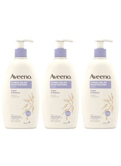 Stress Relief Moisturizing Body Lotion With Lavender Natural Oatmeal & Chamomile & Ylangylang Essential Oils To Calm & Relax Nongreasy Daily Stress Relief Lotion 3 X 18 Fl. Oz