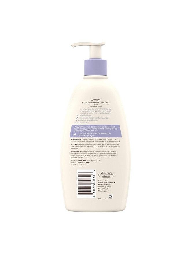 Aveeno - Stress Relief Moisturizing Body Lotion With Lavender Natural Oatmeal & Chamomile & Ylangylang Essential Oils To Calm & Relax Nongreasy Daily Stress Relief Lotion 3 X 18 Fl. Oz - Image 1
