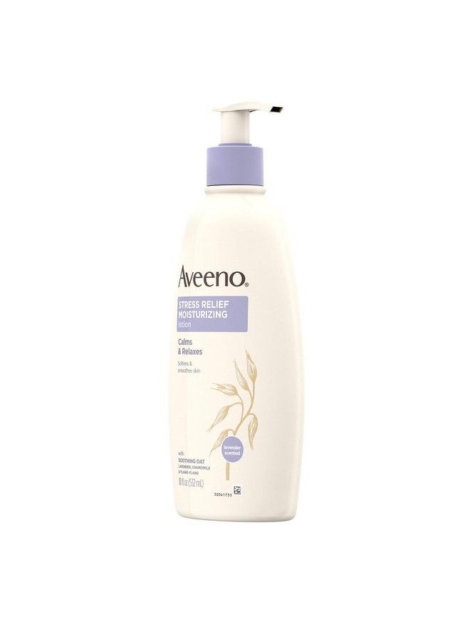 Aveeno - Stress Relief Moisturizing Body Lotion With Lavender Natural Oatmeal & Chamomile & Ylangylang Essential Oils To Calm & Relax Nongreasy Daily Stress Relief Lotion 3 X 18 Fl. Oz - Image 1