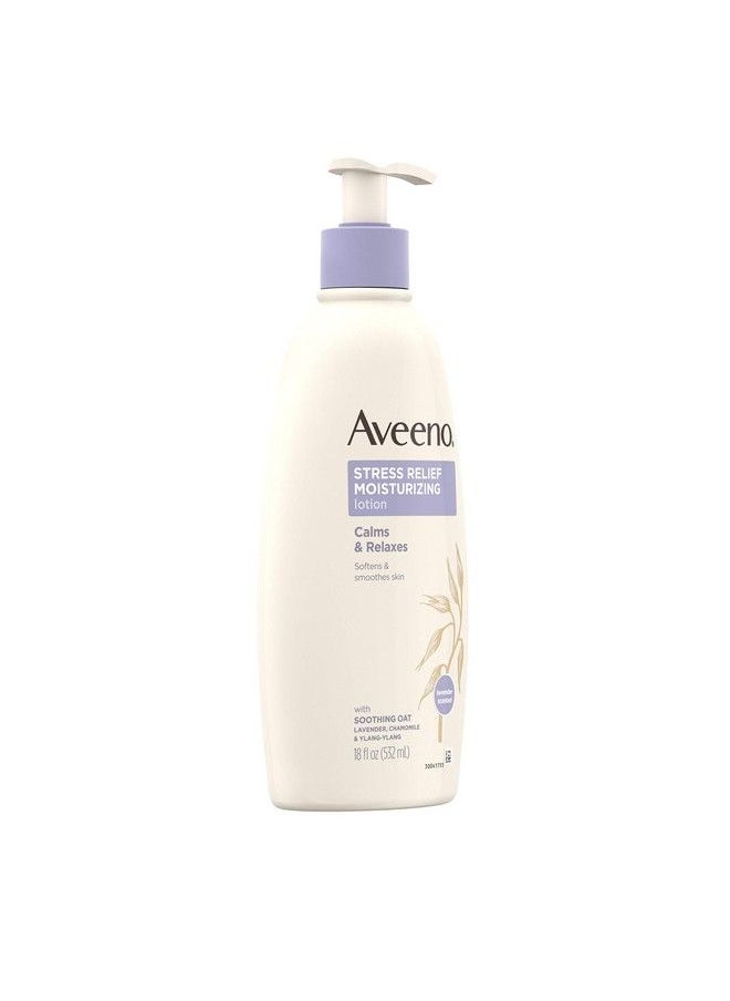 Aveeno - Stress Relief Moisturizing Body Lotion With Lavender Natural Oatmeal & Chamomile & Ylangylang Essential Oils To Calm & Relax Nongreasy Daily Stress Relief Lotion 3 X 18 Fl. Oz - Image 1
