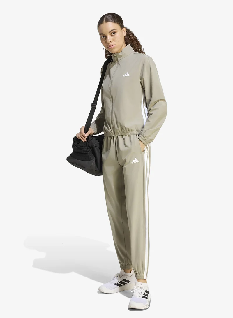 Adidas SILPEB/WHITE 3-Stripes Woven Sweatpants for Women | Best Price UAE