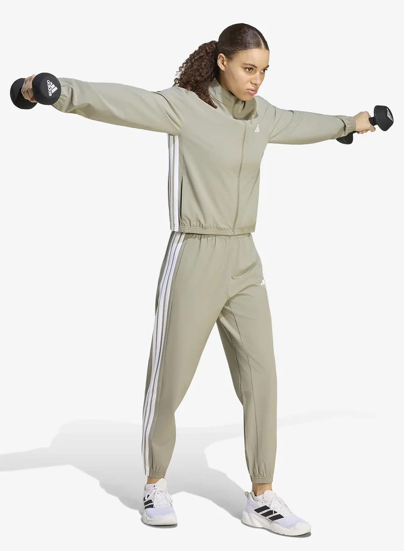 Adidas SILPEB/WHITE 3-Stripes Woven Sweatpants for Women | Best Price UAE