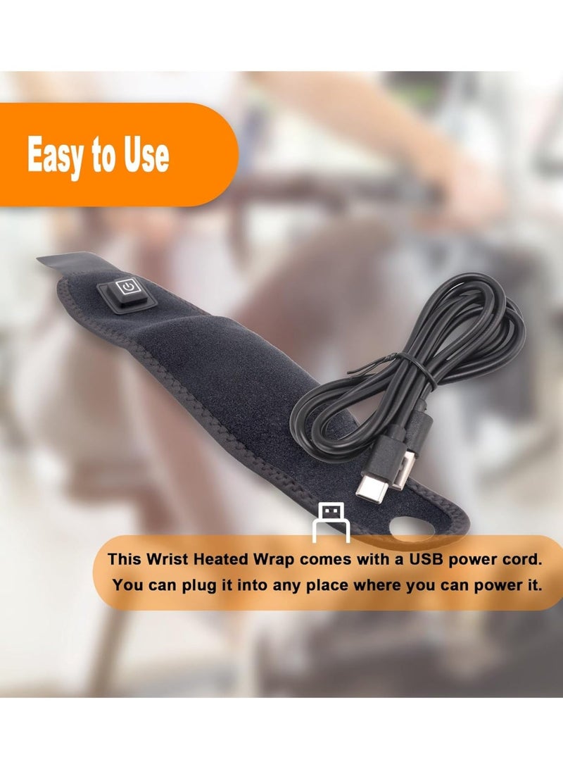حزام تسخين المعصم والكاحل عبر USB - كمادة حرارية كهربائية  قابل للتعديل لتخفيف آلام المفاصل وتحسين الدورة الدموية - مقاس موحد - Image 5