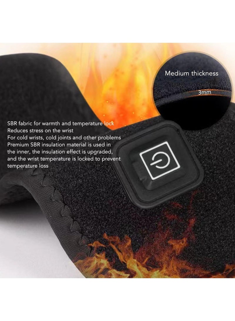حزام تسخين المعصم والكاحل عبر USB - كمادة حرارية كهربائية  قابل للتعديل لتخفيف آلام المفاصل وتحسين الدورة الدموية - مقاس موحد - Image 3