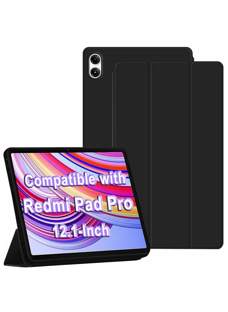 Rock Pow - Case for Xiaomi Redmi Pad Pro 12.1 inch 2024 Released Soft TPU Matte Back Cover with Pencil Slot Standing Folio Slim Lightweight Shell Protective Smart Cover - Image 1