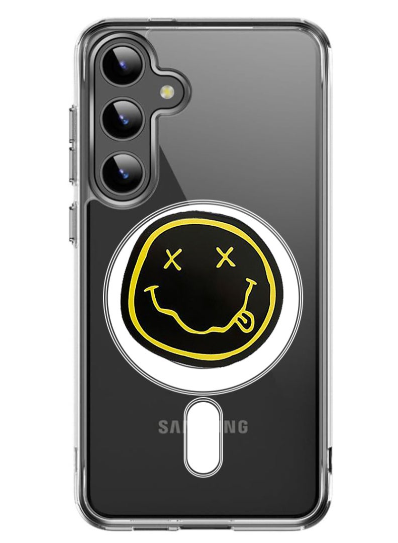 Theodor Magnetic Case for Samsung Galaxy S24 6.2-inch Compatible with MagSafe Wireless Charging, Shockproof Phone Bumper Cover Smiley (2) - Image 1