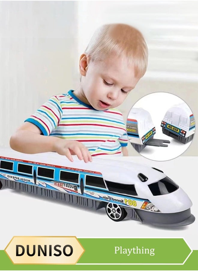 DUNISO Simulation High Speed Railway Harmony Train Toy, inertia driven dual head train toy, railway harmonious train game, universal toy train set, suitable for boys and girls aged 4 to 6, 78cm  - Image 1