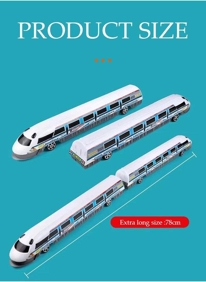 DUNISO Simulation High Speed Railway Harmony Train Toy, inertia driven dual head train toy, railway harmonious train game, universal toy train set, suitable for boys and girls aged 4 to 6, 78cm  - Image 4