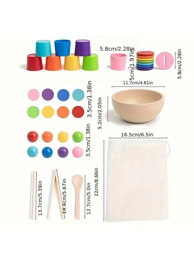 1 Set Color Shape Recognition Puzzle Toy With 8 Color Matching Cups For Kids Learning - Image 4