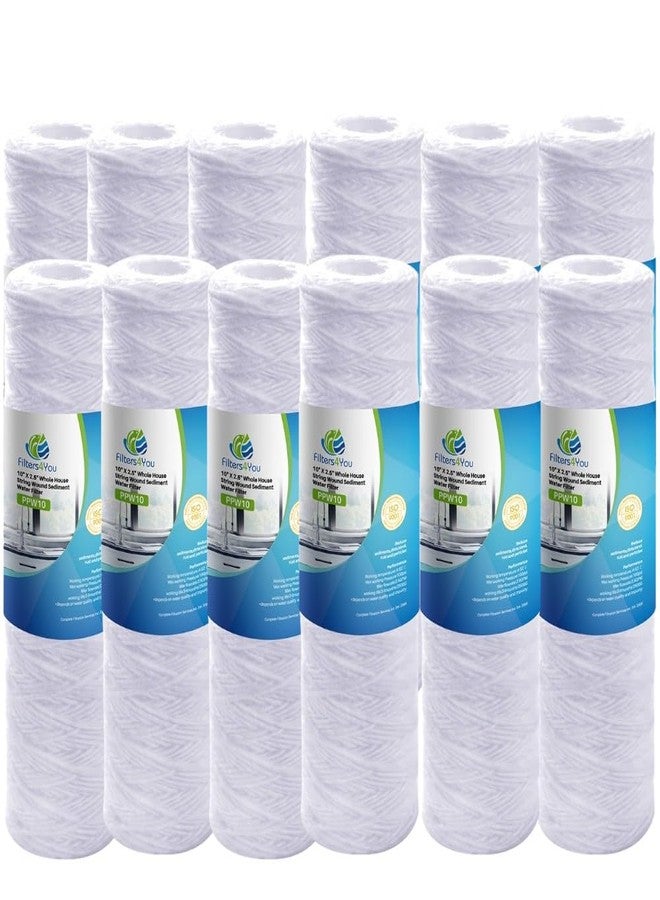CFS - 12 Pack String Wound Sediment Water Filter Cartridges Compatible with RS5-SS Models - Removes Bad Taste and Odor - Whole House Replacement Filter Cartridge - 5 Micron - Image 1