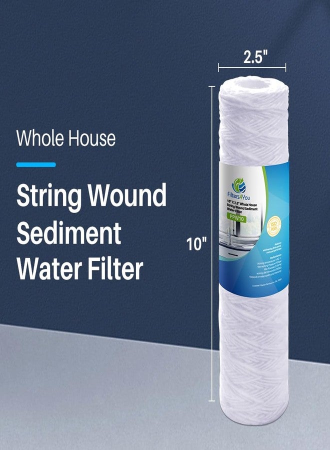 CFS - 12 Pack String Wound Sediment Water Filter Cartridges Compatible with RS5-SS Models - Removes Bad Taste and Odor - Whole House Replacement Filter Cartridge - 5 Micron - Image 2
