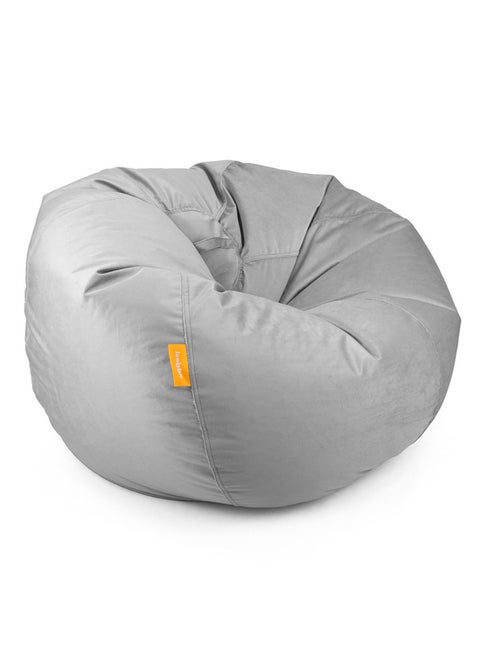 Jumbble Suede Bean Bag with Filling | Ultimate Indoor Lounging Chair for All Ages | Velvet Soft Fabric | Filled with Polystyrene Beads(Large, Grey)