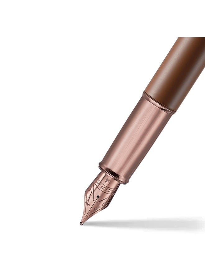 Sheaffer Gift 100 9374 Coffee Edition Matt Brown with Regal Brown PVD Trim Fountain pen | Fountain Pen Medium Nib | Premium Pen Gift Set - Image 3
