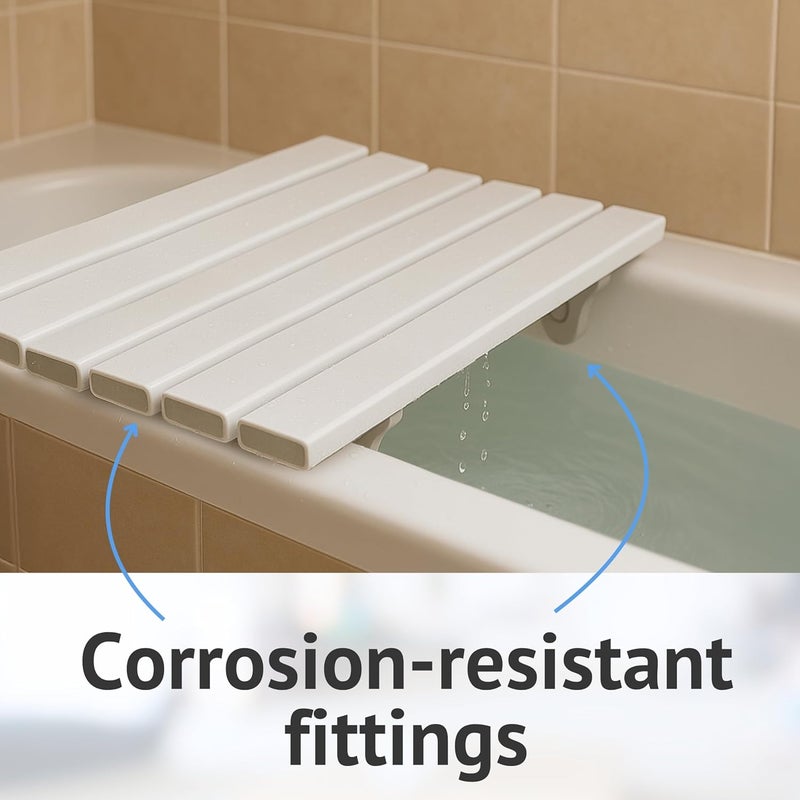 Homecraft Savanah Slatted Bath Board 69 x 35 cm Lightweight Bath Seat for Elderly and Disabled Quick Draining Bathing Aid with Non Slip Fittings Supports up to 190 kg - Image 3